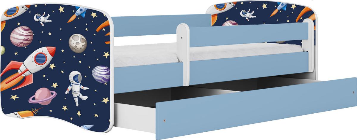 KINDERBETT Emily mit Schublade und Matratze, Blau 80x180 cm - Dunkelblau, Holzwerkstoff (180/80cm) - WFL GROUP