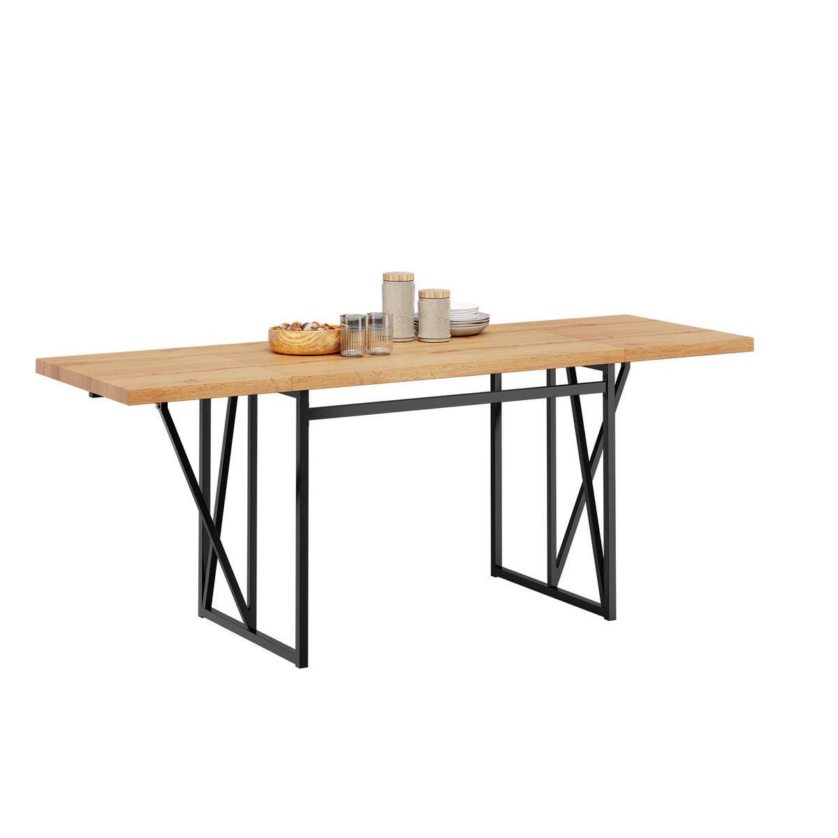 AUSZIEHBARER Tisch mit Klappflügeln FWT113-N - Ahornfarben, Fell (200/96/76cm) - SoBuy