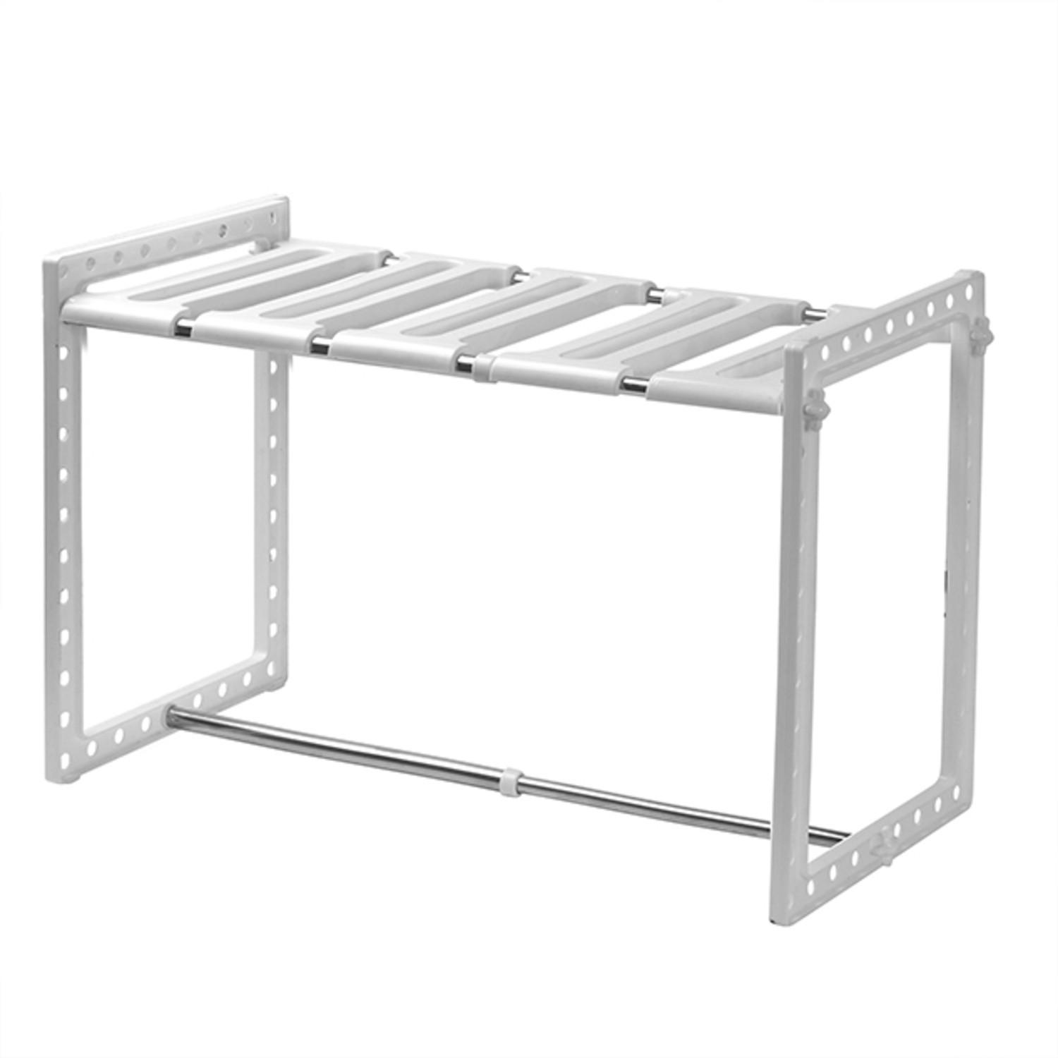 AUSZIEHBARES Regal für unter die Spüle mit 1 Regalebene L38/65 cm - Weiß, Kunststoff (26.5/38/38cm) - Calicosy