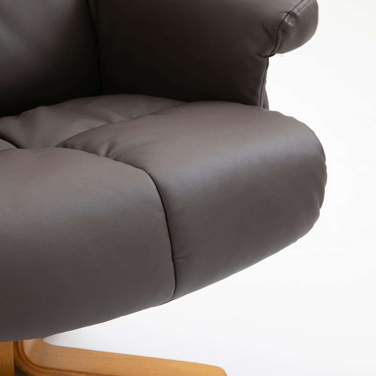 RELAXSESSEL mit Liegefunktion Massagesessel mit Fußhocker Polyester Braun - Braun/Mokka, Leder/Holz (86/99/80cm) - HOMCOM