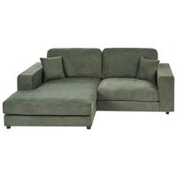ECKSOFA 3-Sitzer Stoff Grün rechtsseitig Lofoten - Grün, Textil (250/185cm) - Beliani