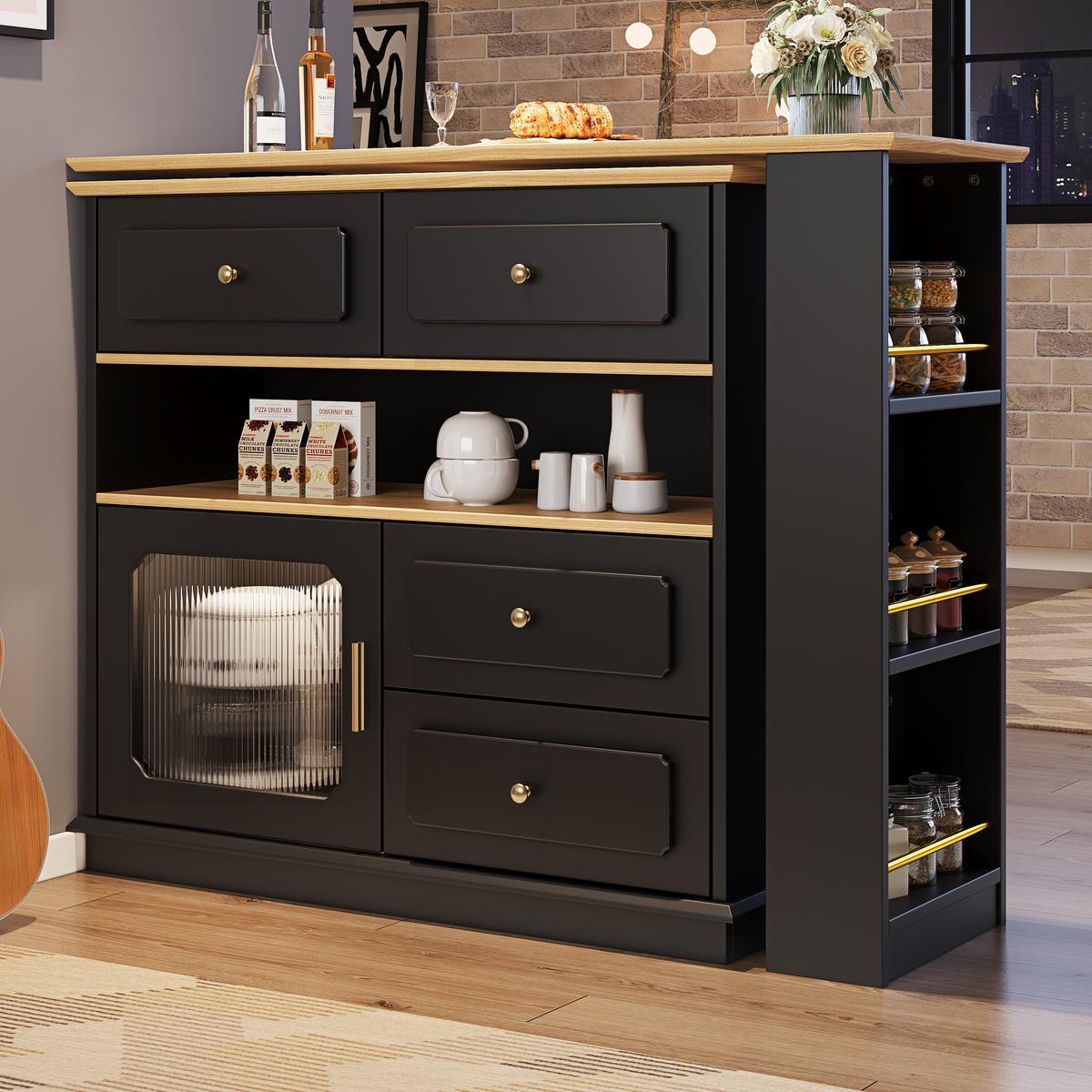 BARTISCH ausziehbarer mit Stauraum Schwarz - Schwarz, Holzwerkstoff/Metall (181/39/105cm) - Urban Meuble