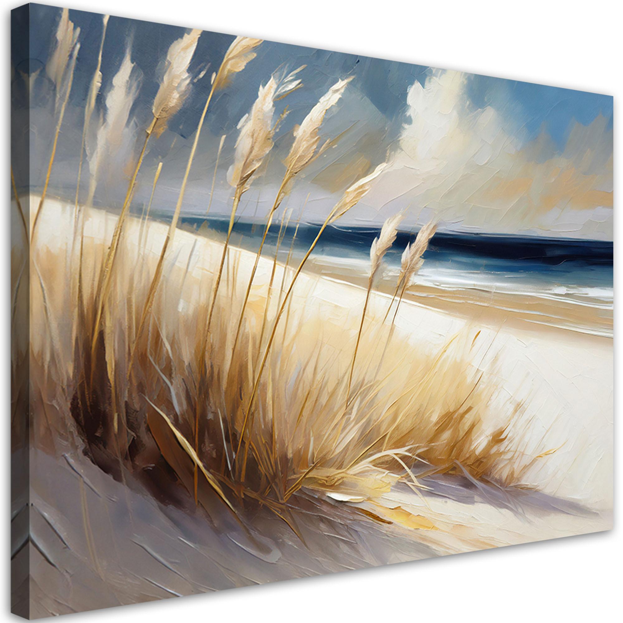 LEINWANDBILD Strand Seedünen Landschaft 60x40cm - Gelb, Textil (60/40cm) - Feeby