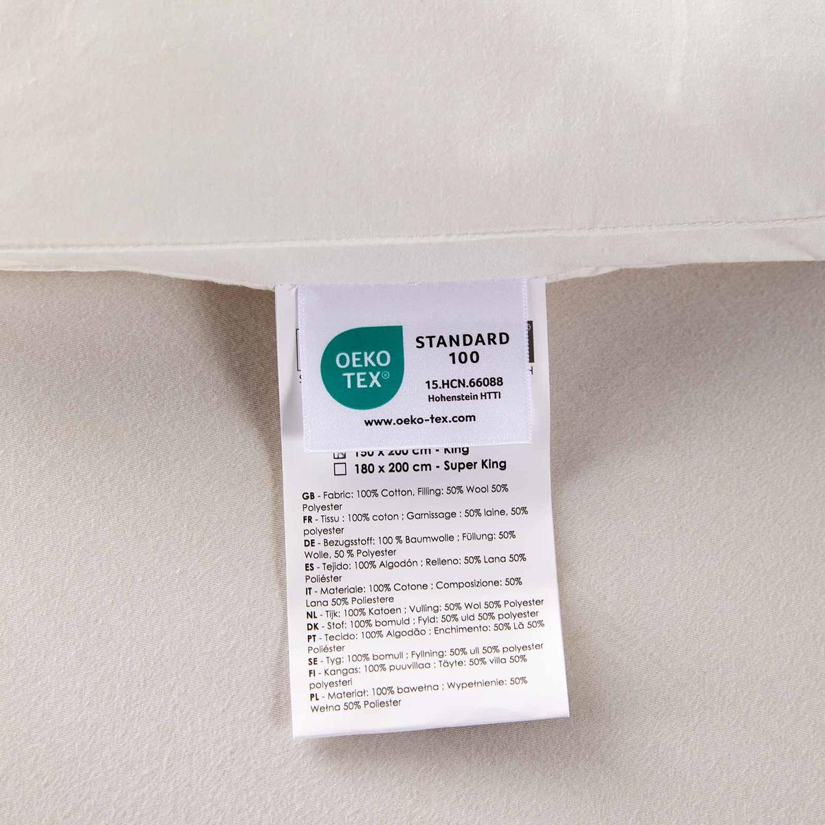 MATRATZENTOPPER 140/200 cm, Schurwolle & Funktionsfaser - Weiß, Textil (140/200cm) - Homescapes