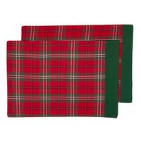 TISCHSET Edward rot kariert, 2er-Set 30/45 cm, 100% Baumwolle - Rot, Textil (30/45cm) - Homescapes