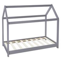 KINDERBETT mit Dach 80x160 cm Hellgrau - Hellgrau, Holz (80/160cm) - ML-DESIGN