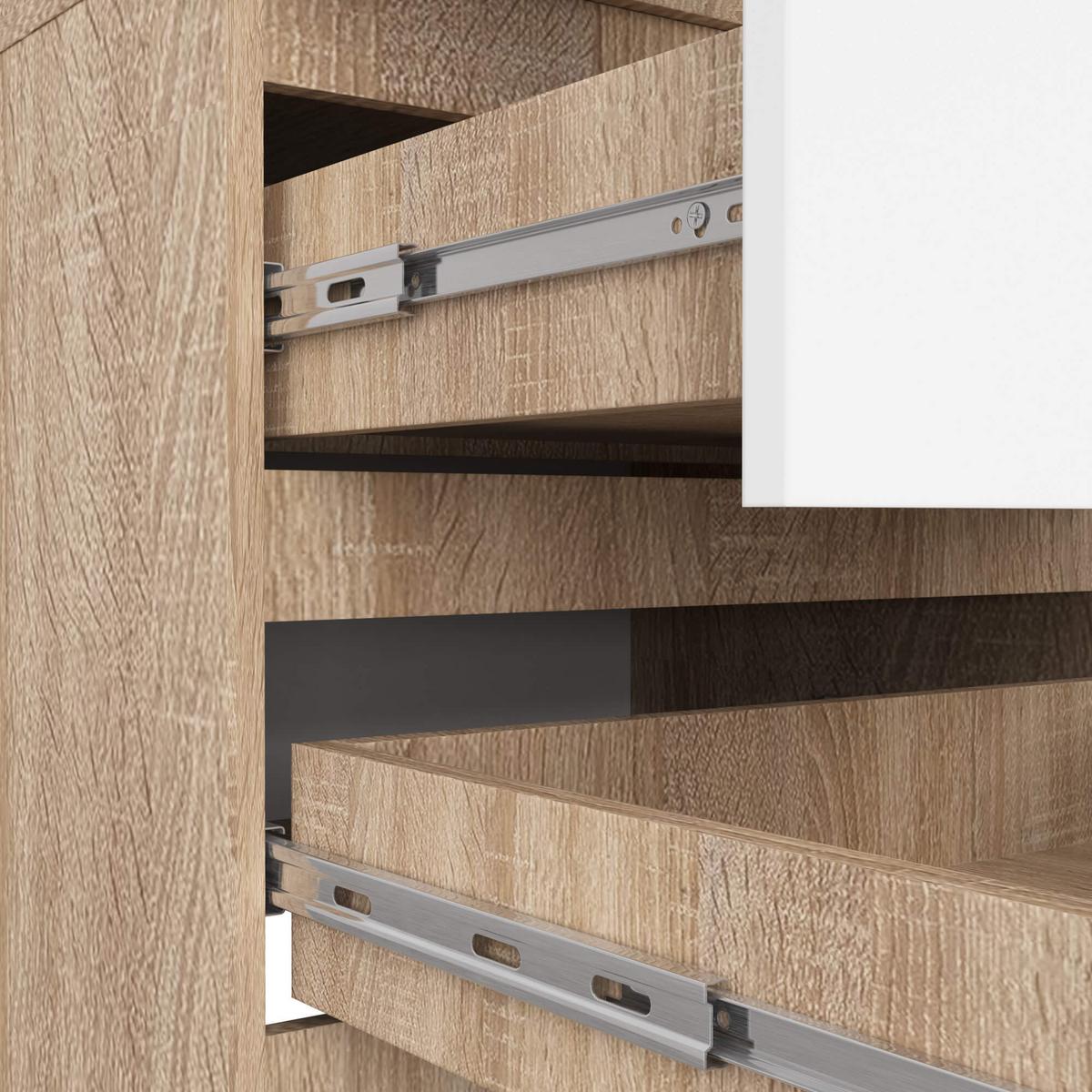 KLEIDERSCHRANK Eiche Sonoma, Weiß 234/60/51 - Weiß, Holzwerkstoff (60/234/51cm) - RAUMHIRSCH FURNITURE