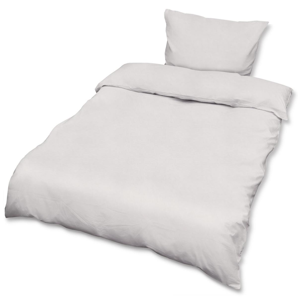 BETTWÄSCHE Julie 155/220 cm + Kissenbezug 80/80 cm Weiß Renforcé - Weiß, Textil (155/220cm)