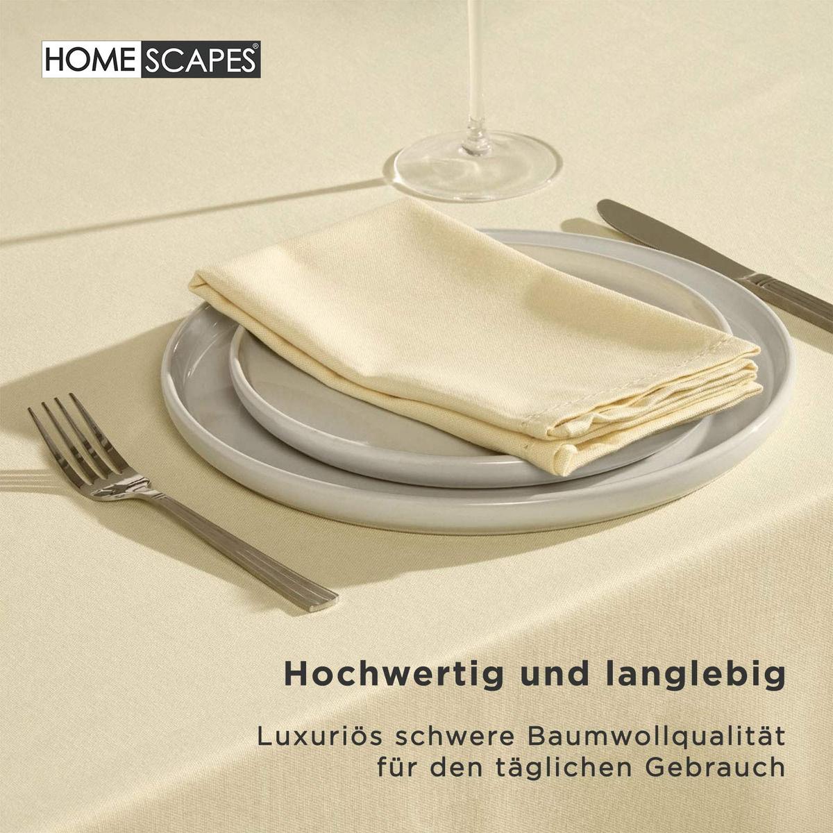 TISCHDECKE creme rund 178 cm, 100% Baumwolle - Creme, Textil (178/178cm) - Homescapes