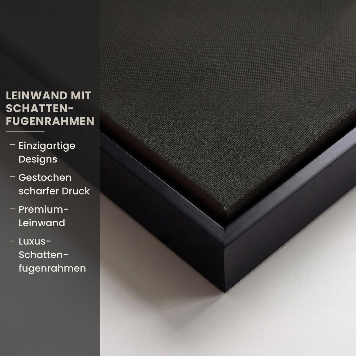 LEINWAND Bilder mit Rahmen - Abstrakt - Landschaft - Wellen - Cremefarben - 140x90 - Cappuccino, Textil (140/90cm) - MuchoWow