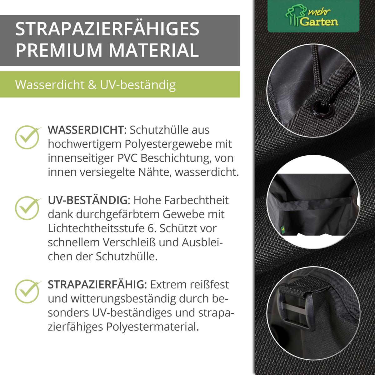 SCHUTZHÜLLE für Gasgrill Rechteckig SHP-30094 - Schwarz, Kunststoff (132/117/66cm) - mehr Garten