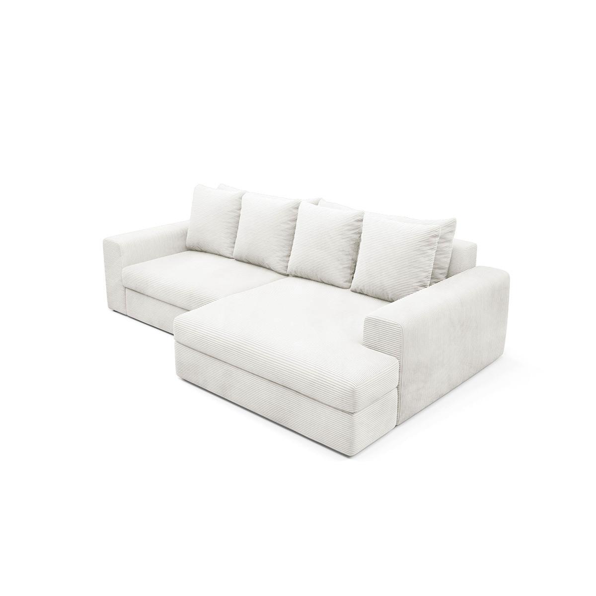 ECKSOFA Paola 3 Sitzplätze Cremeweiß - Weiß, Holz (272/167cm) - Petits-meubles