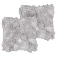 DEKOKISSEN 2er-Set Hellgrau 45/45 cm Lubha - Hellgrau, Textil (45/45cm) - Beliani