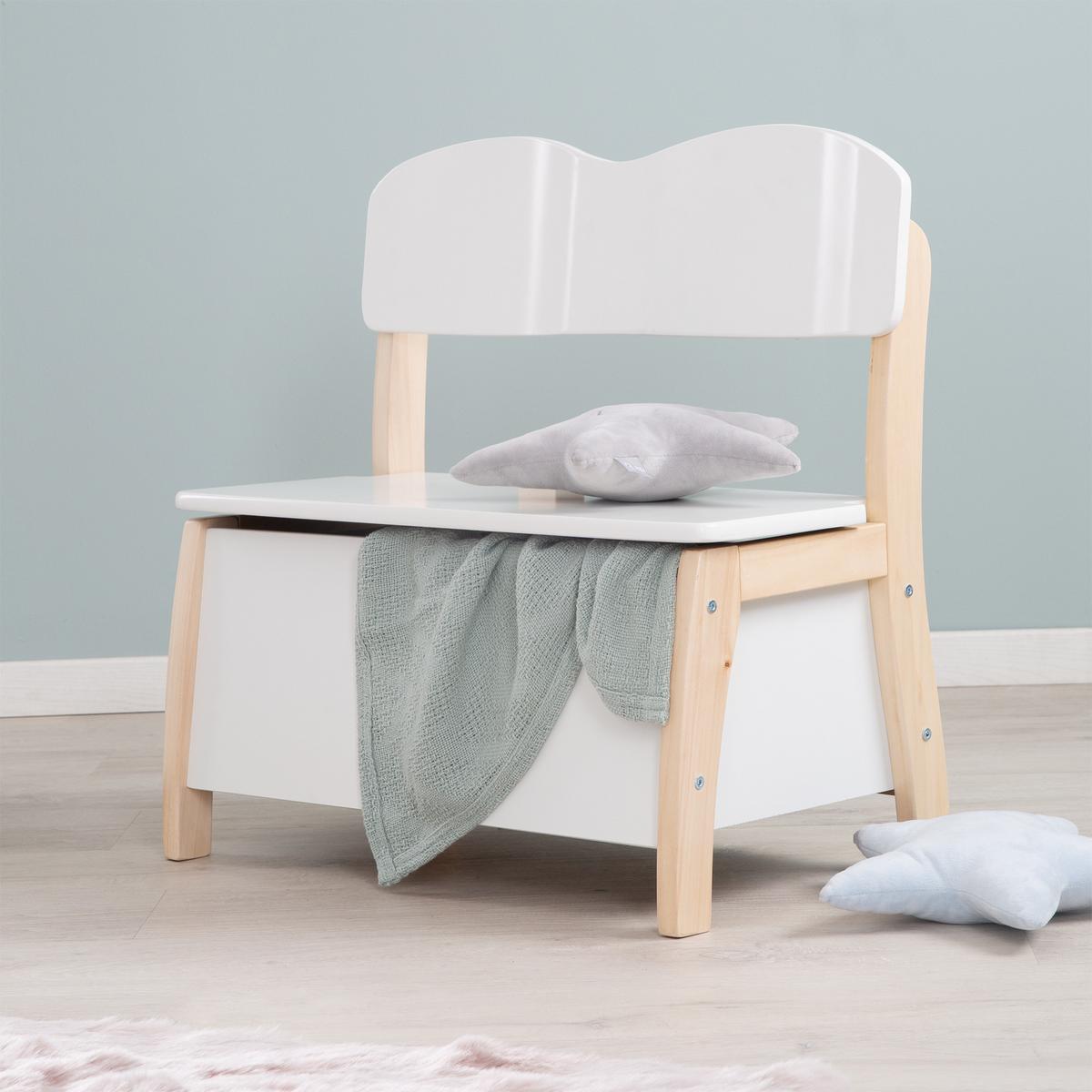 KINDERTRUHENBANK - Weiß/Naturfarben, Holzwerkstoff (61.5/61.5/33.5cm) - Roba
