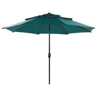 SONNENSCHIRM smaragdgrün 285 cm Bibione - Schwarz/Grün, Textil (285/285cm) - Beliani