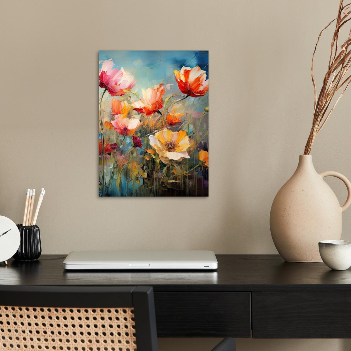 POSTER Blumen - Aquarell - Kunst - Botanisch - Natur Wandbilder 30x40 cm - Orange, Papier (30/40/0.1cm) - MuchoWow