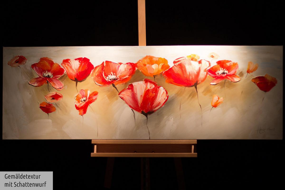 ÖLGEMÄLDE 150/50 cm - Rot, Holz/Textil (150/50cm) - KUNSTLOFT