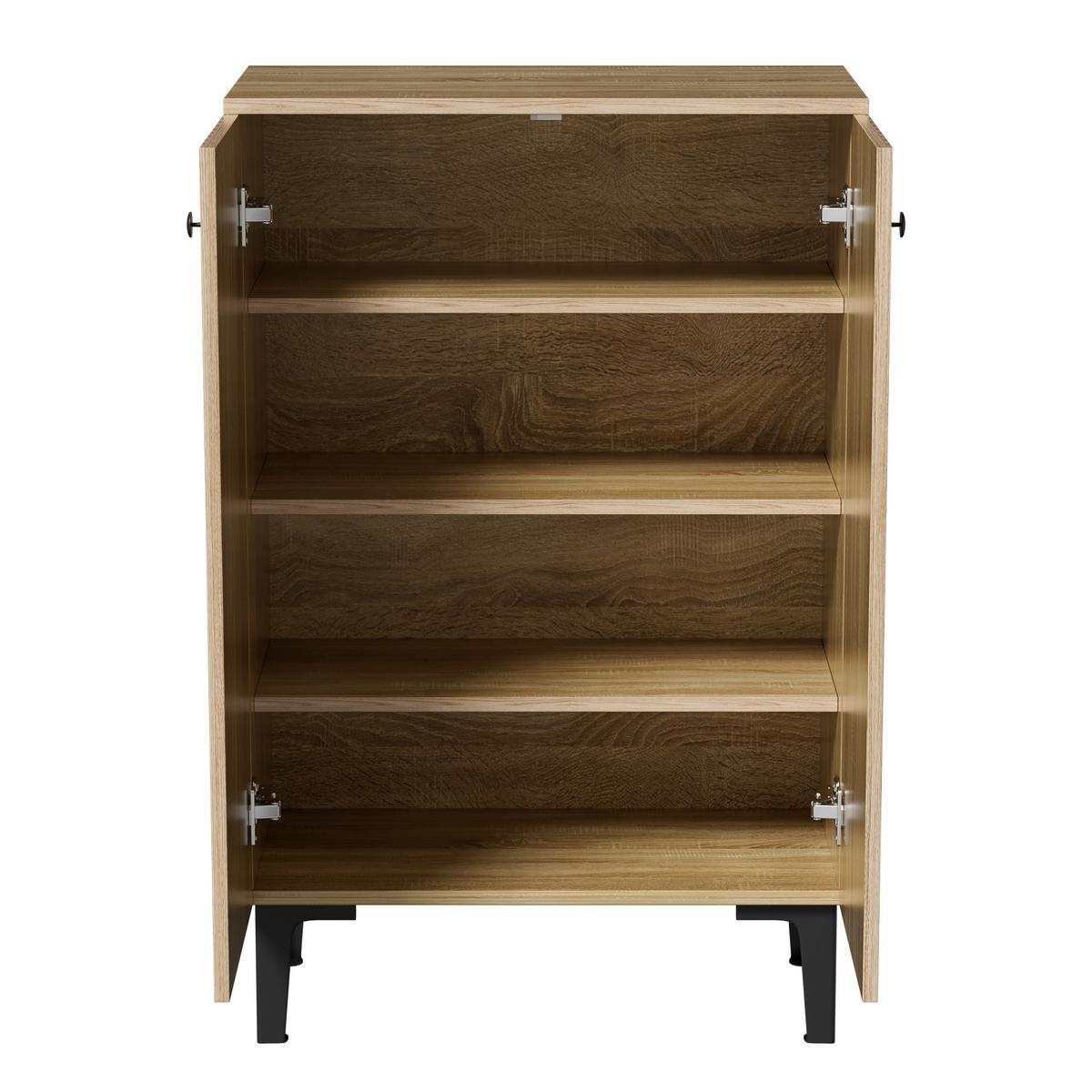 SIDEBOARD 60 cm in Natur Holz-Optik 2 Türen & schwarzes Metallgestell - Naturfarben, Holzwerkstoff (60/94/32cm) - Urban Meuble