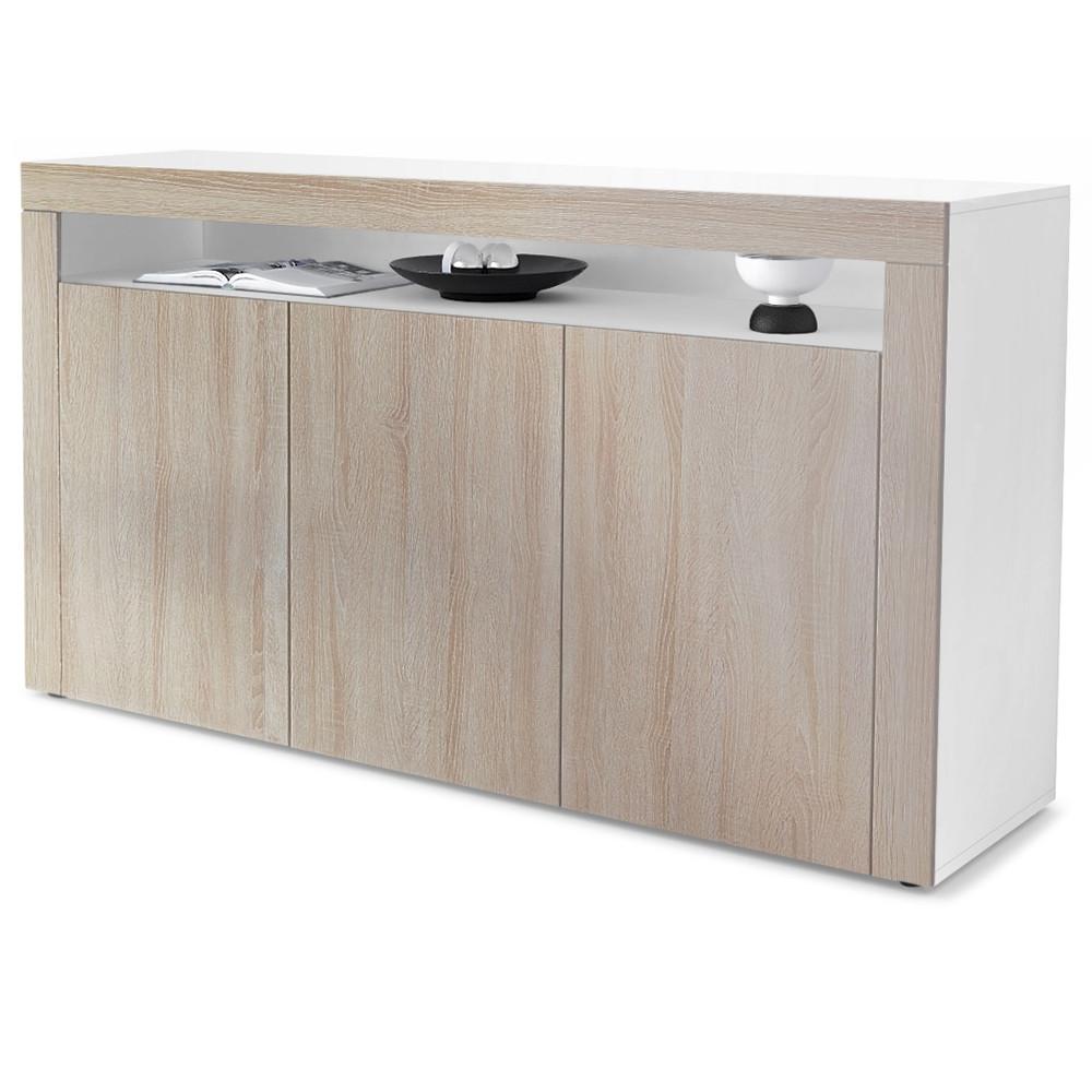 SIDEBOARD Valencia Eiche sägerau / Eiche sägerau - Eiche San Remo, Holzwerkstoff (155/92/40cm) - Vladon