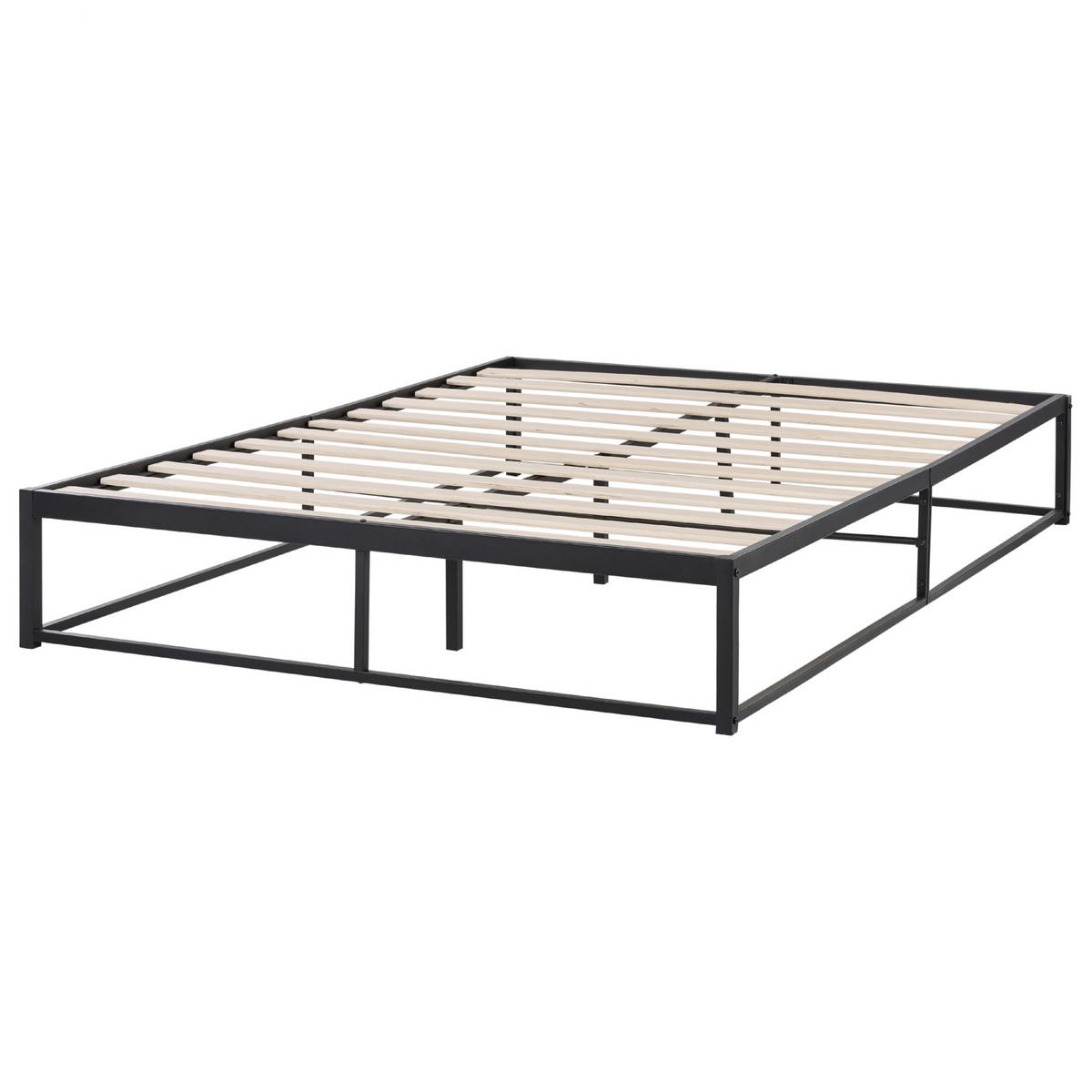 BETT mit Lattenrost 140/200 cm Schwarz Viry - Schwarz, Metall (140/200cm) - Beliani