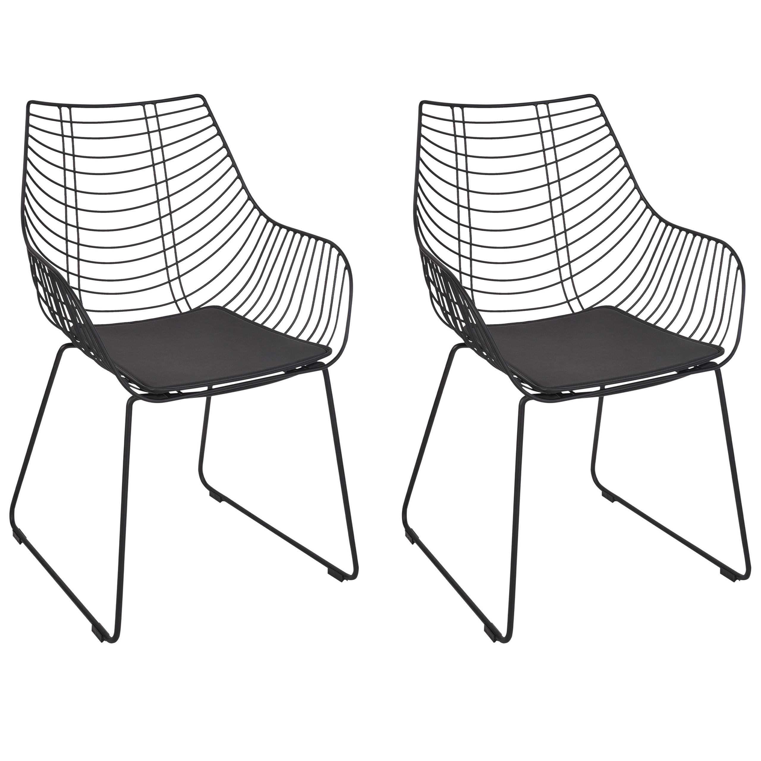 ESSZIMMERSTUHL 2er-Set Metall Schwarz Annapolis - Schwarz, Metall (57/86/56cm) - Beliani