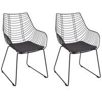 ESSZIMMERSTUHL 2er-Set Metall Schwarz Annapolis - Schwarz, Metall (57/86/56cm) - Beliani