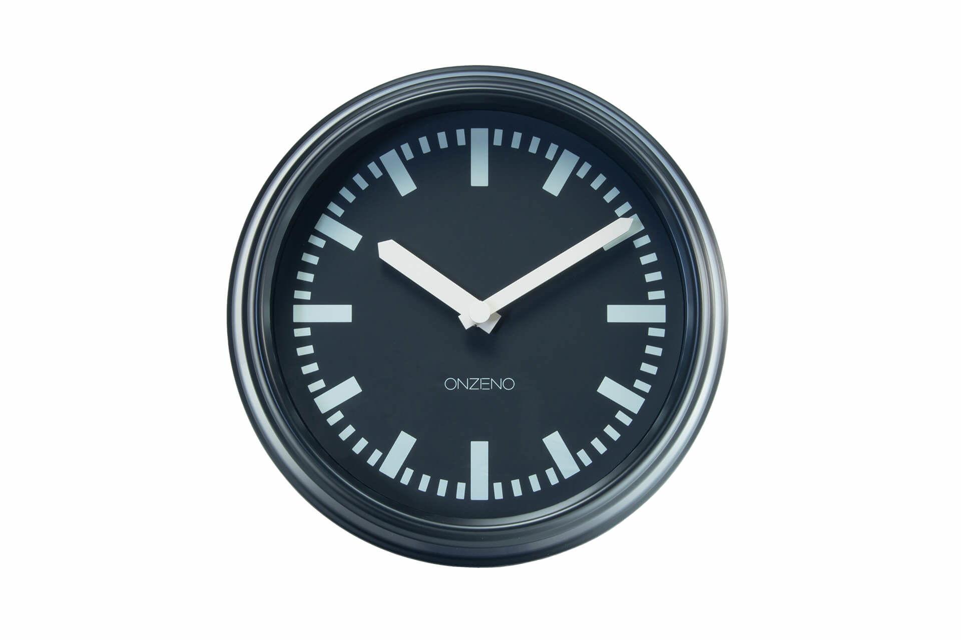WANDUHR Design Schwarz 24/24 cm - Schwarz, Glas (24/24/5cm) - ONZENO