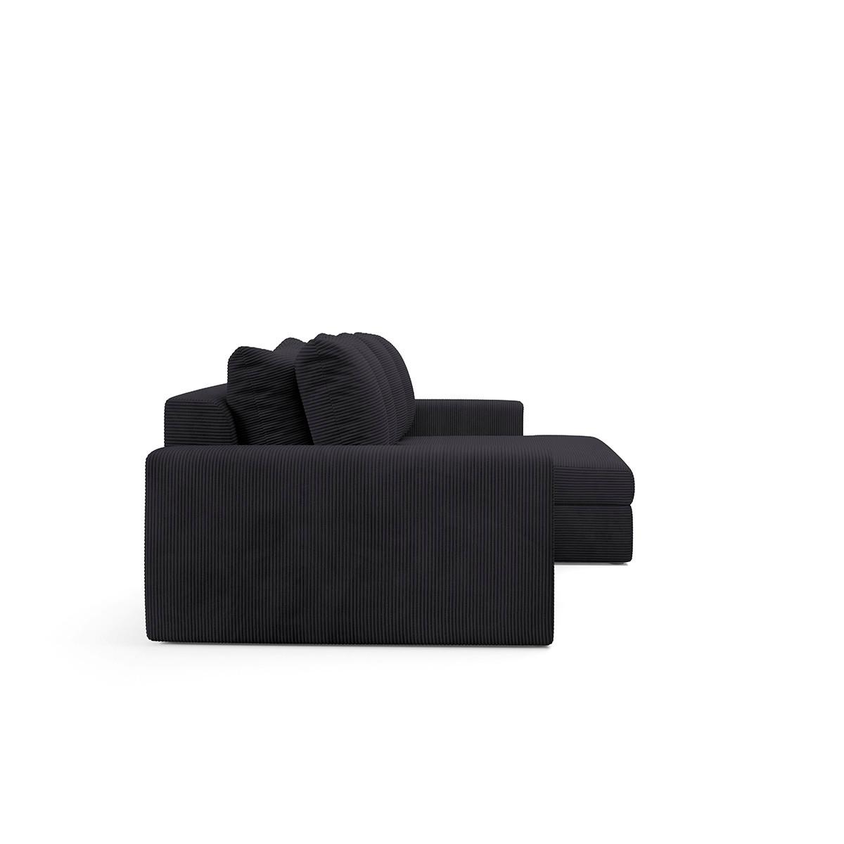 ECKSOFA Paola 3 Sitzplätze Schwarz - Schwarz, Holz (272/167cm) - Petits-meubles