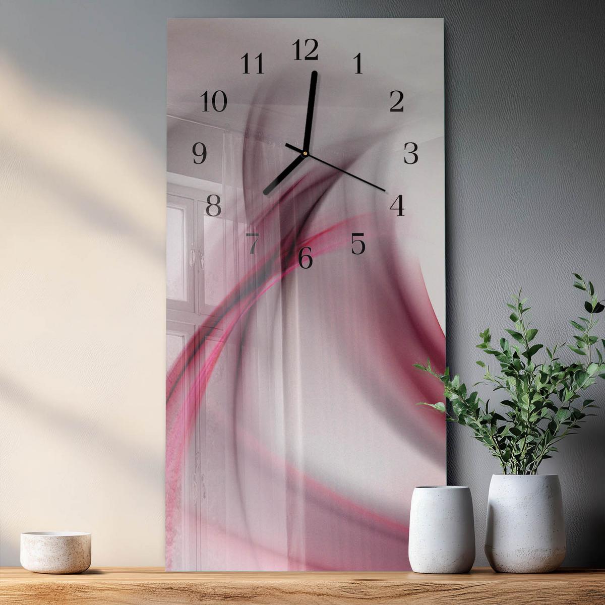WANDUHR aus Glas 30x60 cm - Abstraktion - Lila, Glas (30/60/0.4cm) - TULUP