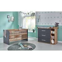 BABYZIMMER SET Alessio 2-tlg. - Anthrazit/Silberfarben, Holz/Holzwerkstoff (1/1/1cm) - arthur berndt