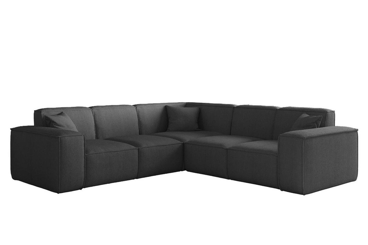 SOFA Celes Premium Stoff Scala - Anthrazit, Holzwerkstoff/Textil (246/246cm) - Fun Möbel