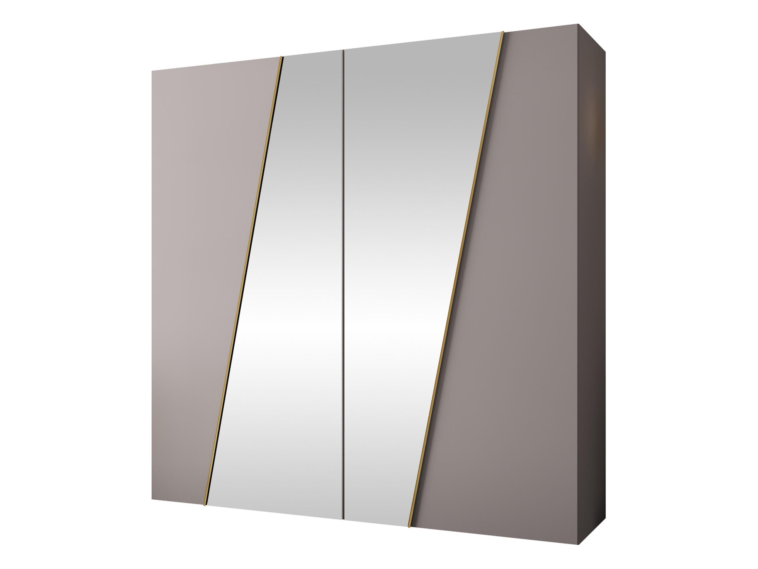 DREHTÜRENSCHRANK Zen 2L 200 cm - Kaschmir/Goldfarben, Holzwerkstoff/Kunststoff (200/202/50cm) - MIRJAN24