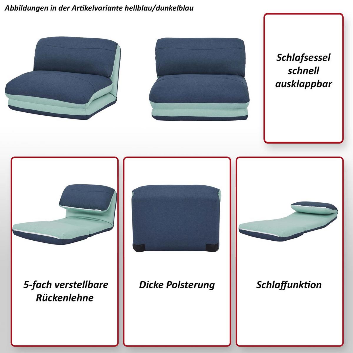 SCHLAFSESSEL Anthrazit, Grün - Anthrazit/Grün, Textil (75/60/75cm) - MCW