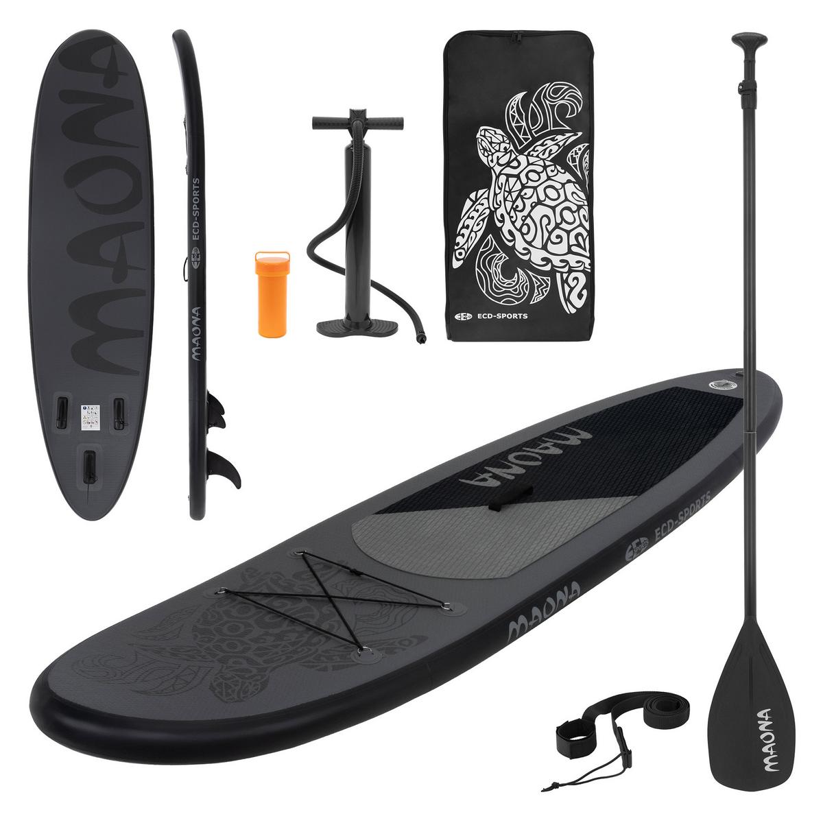 STAND UP PADDLE BOARD Maona Schwarz - Schwarz, Kunststoff (308/78/10cm) - ECD-Germany