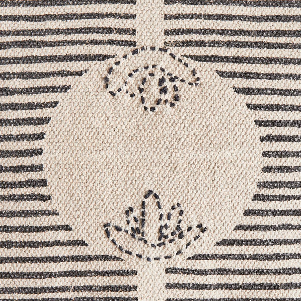 POUF Grau Lutz - Braun/Grau, Naturmaterialien (45/25/45cm) - Beliani