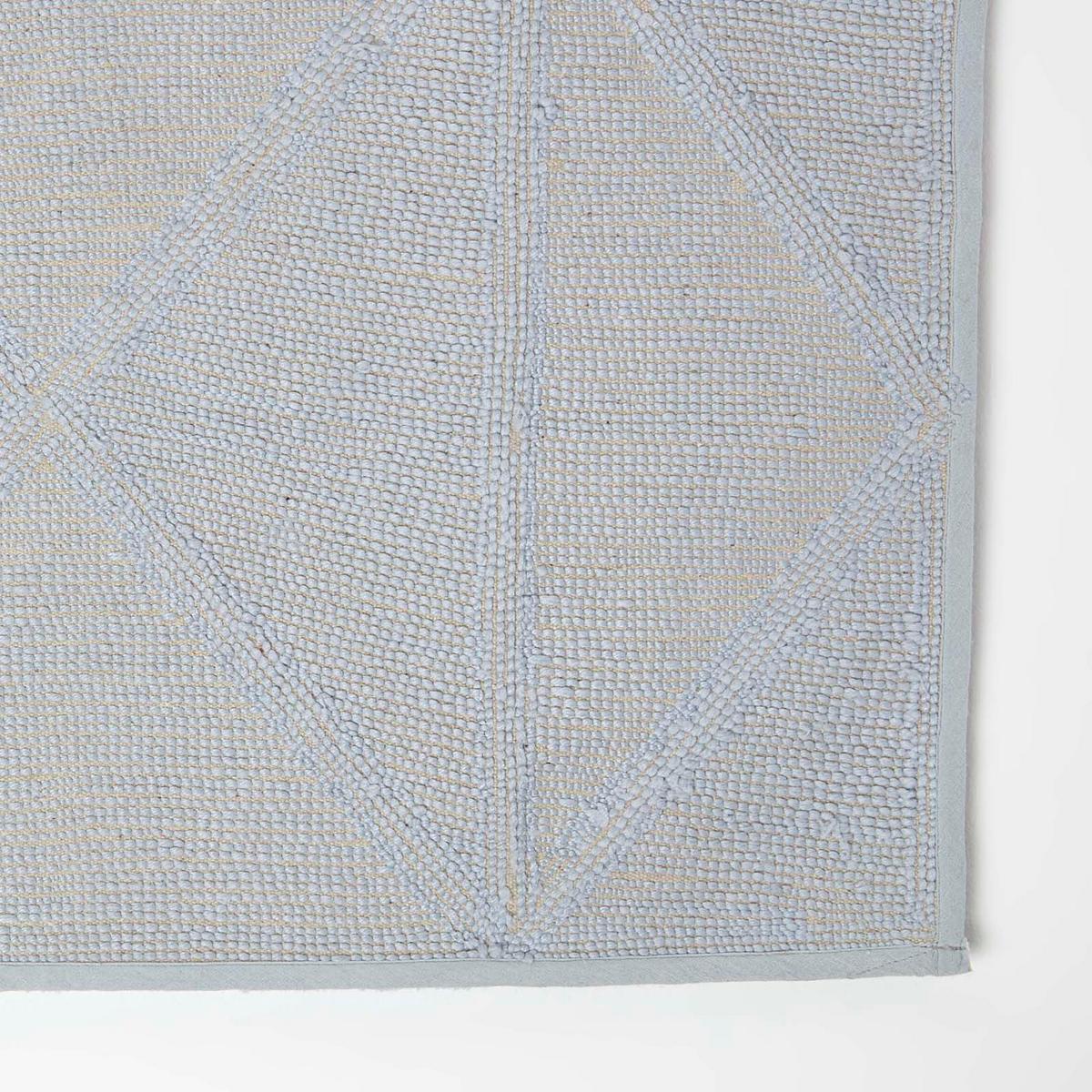 BADEMATTE 50/80 cm geometrisch - Hellblau, Textil (50/80cm) - Homescapes