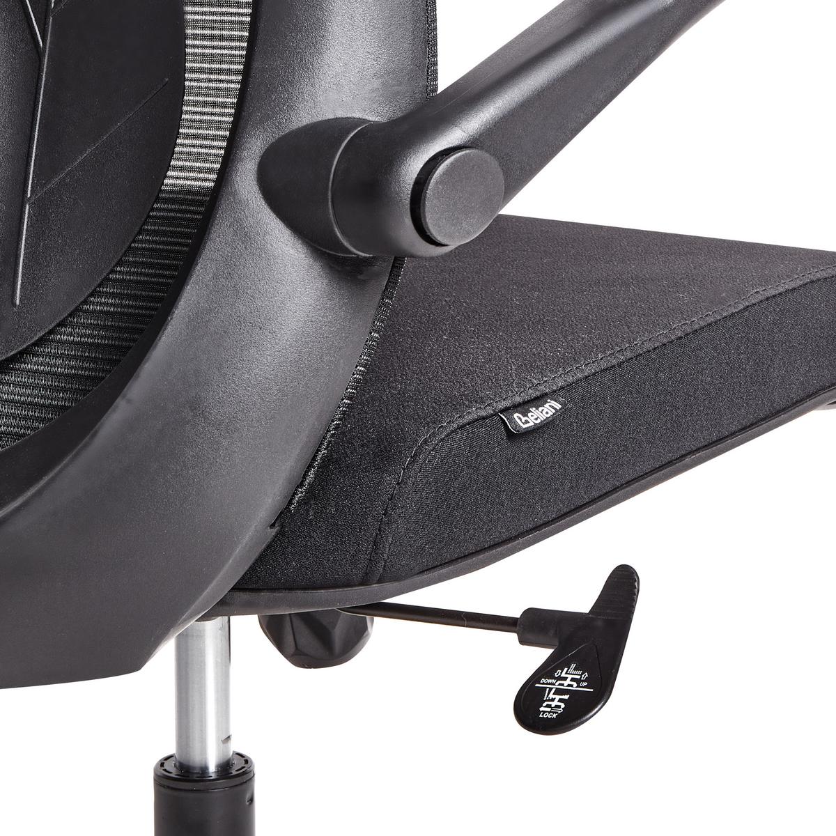 BÜROSTUHL Schwarz Overlord - Schwarz, Textil (49/100/63cm) - Beliani