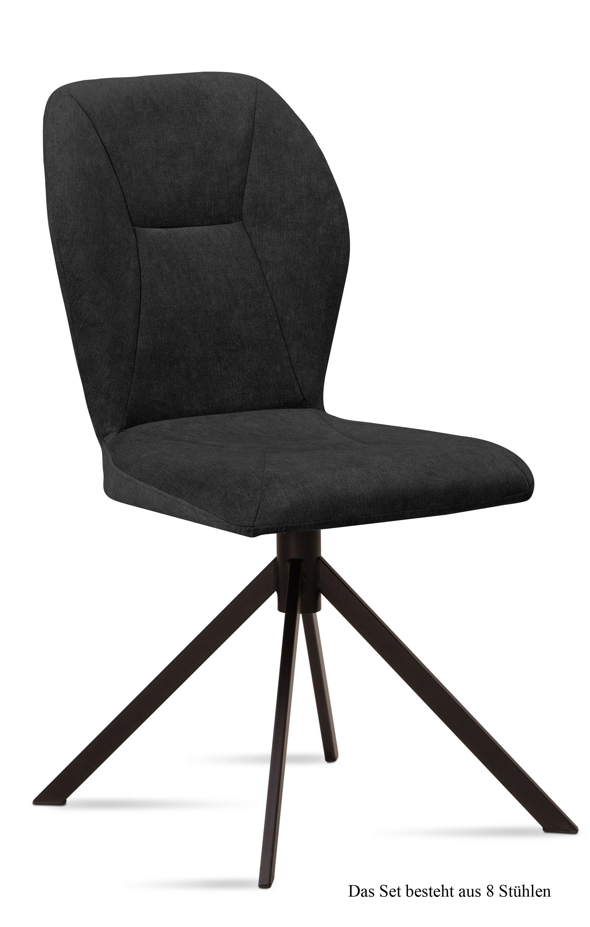 ESSZIMMERSTUHL (8er-Set) Dusca 51x92x60 Schwarz/Anthrazit - Anthrazit/Schwarz, Kunststoff (60/92/51cm) - 58aufmkessel