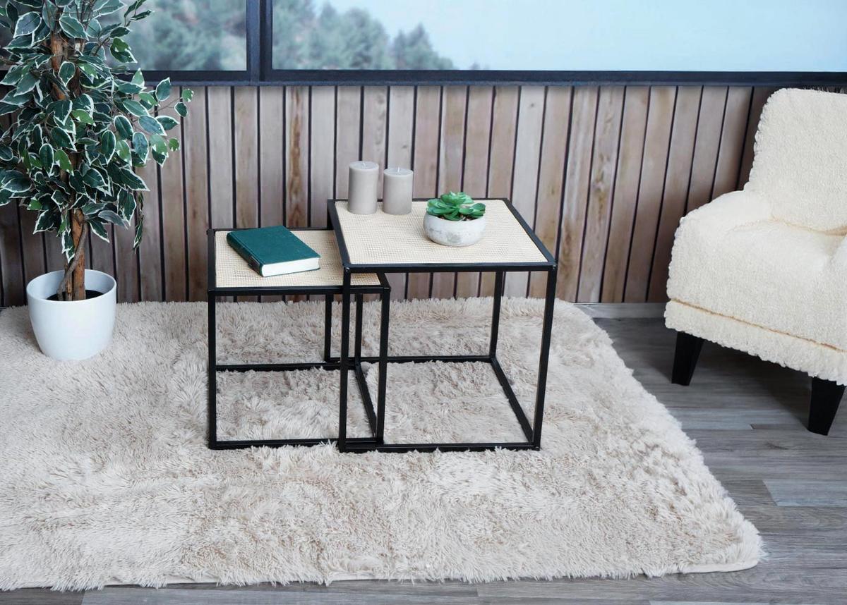 BEISTELLTISCH quadratisch Beige 2er-Set-Set - Beige, Kunststoff (44/44/45cm) - MCW