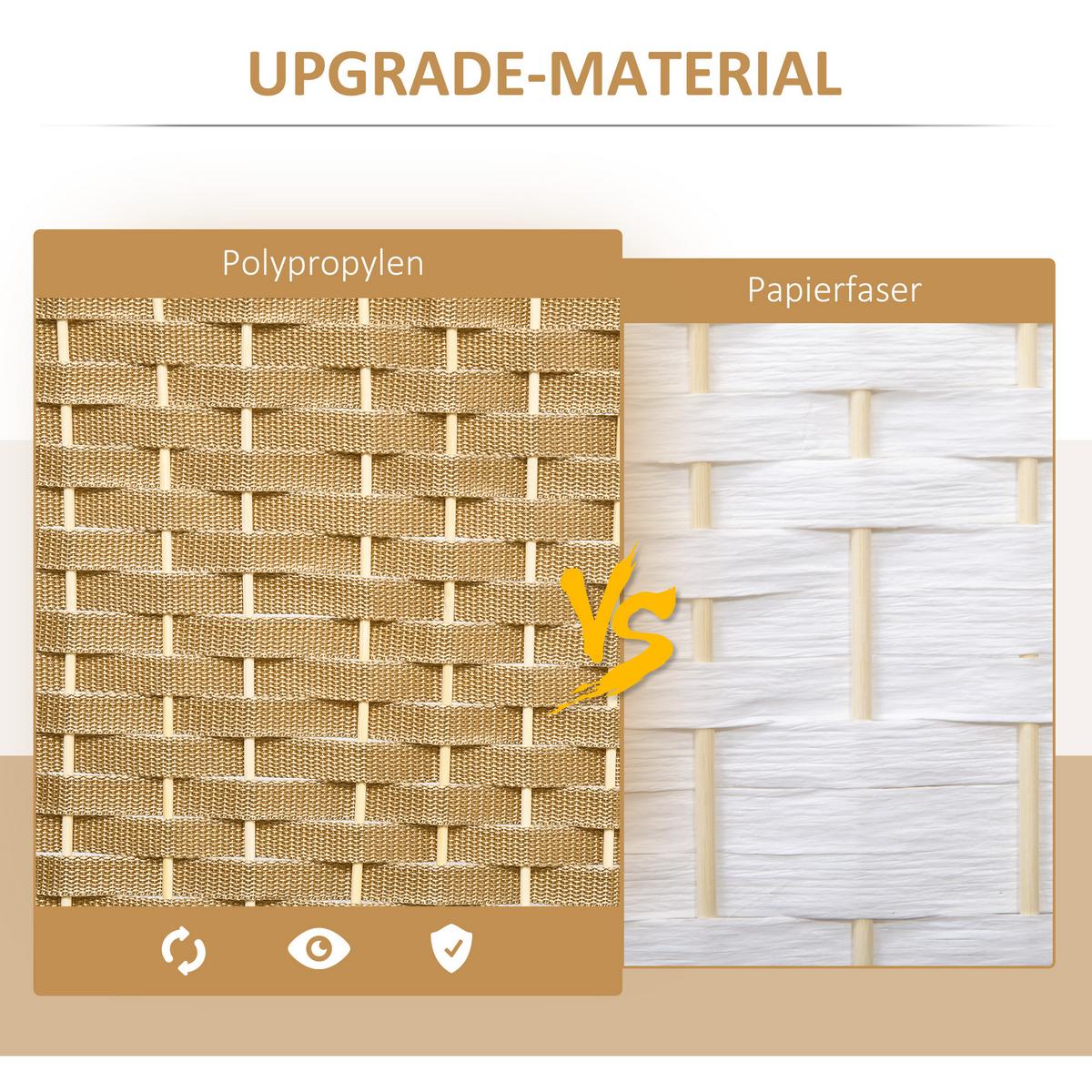 PARAVENT 6-teilig 240 x 170 cm Raumteiler Trennwand aus Kiefernholz Natur - Naturfarben, Holzwerkstoff (1.6/170/1.6cm) - HOMCOM