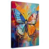 LEINWANDBILD Schmetterling auf farbigem Hintergrund 70x100cm - Multicolor, Textil (70/100cm) - Feeby