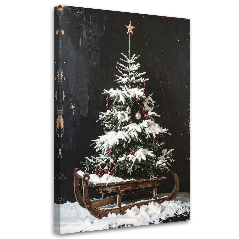 LEINWANDBILD Weihnachten 30x45cm - Schwarz, Textil (30/45cm) - Feeby