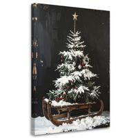 LEINWANDBILD Weihnachten 30x45cm - Schwarz, Textil (30/45cm) - Feeby