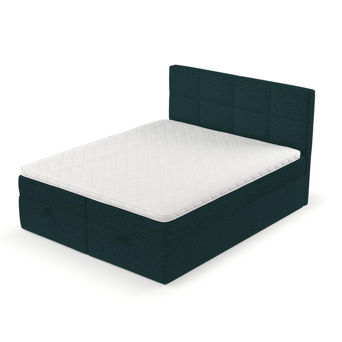 BOXBETT Velto 180/200 cm Grün im Riva Stoff - Schwarz/Grün, Holz/Holzwerkstoff (180/200cm) - AltaBeds