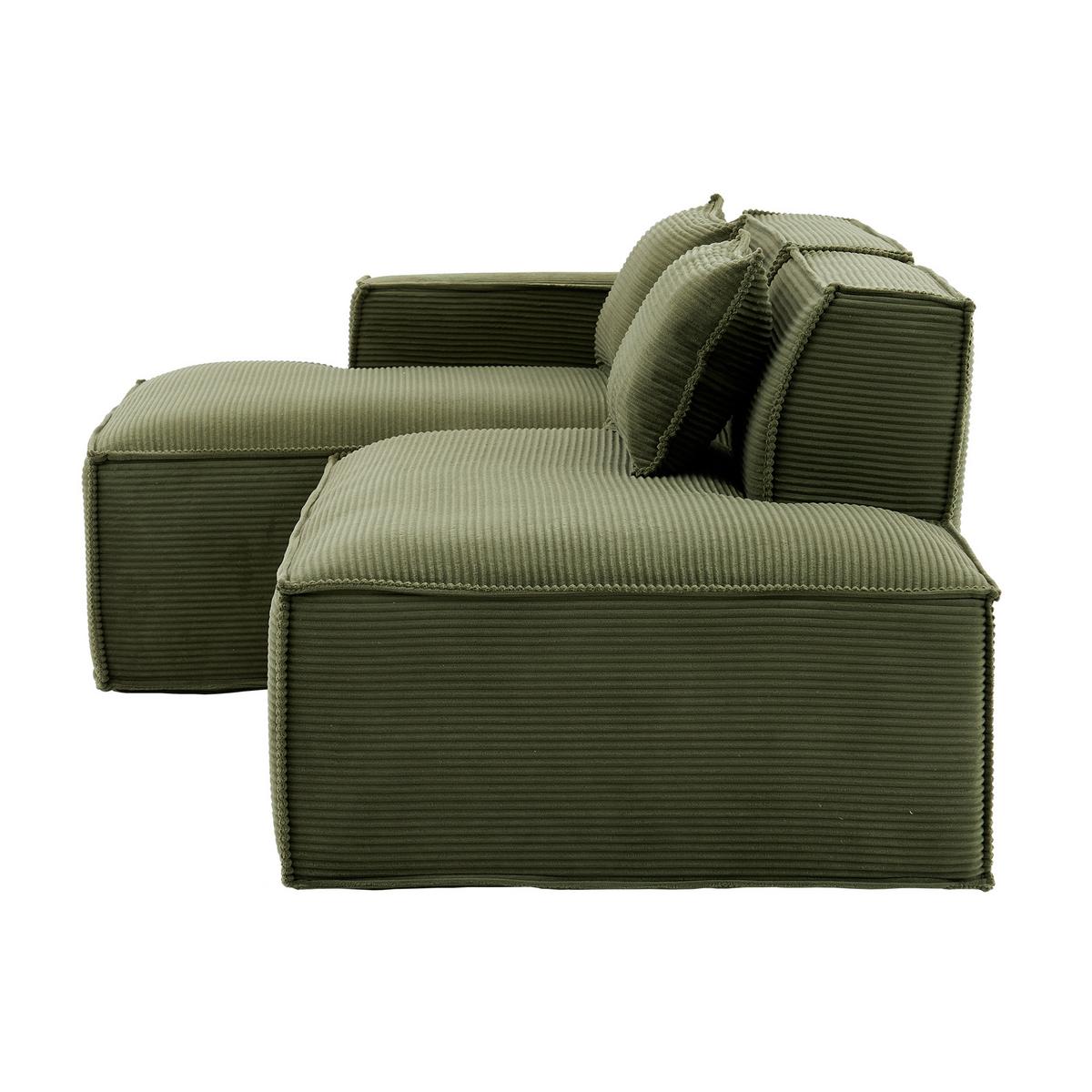 ECKSOFA polyester L-form mit taschenfederkern & 2 kissen - Grün, Textil (235/129cm) - Urban Meuble