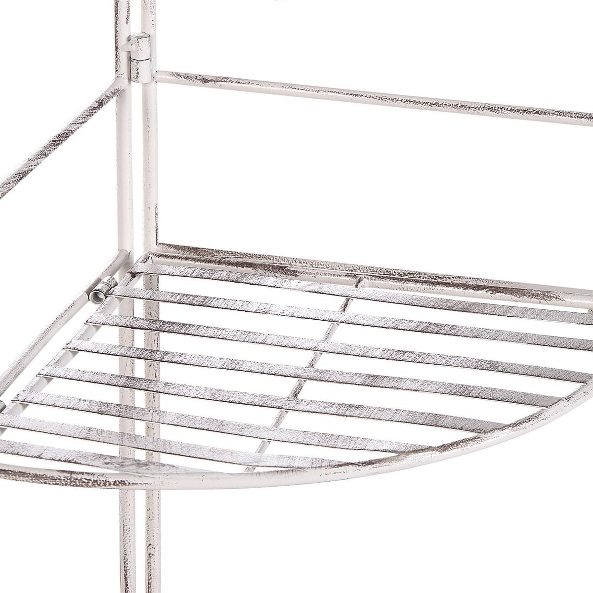 ECKREGAL weiß Metall 4 Ablageflächen klappbar Biella - Weiß, Metall (35/158/35cm) - Beliani