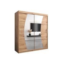 SCHWEBETÜRENSCHRANK 200/180/62 2-türig - Silberfarben/Eiche Artisan, Holz/Kunststoff (180/200/62cm) - MÖBEL KRYSPOL