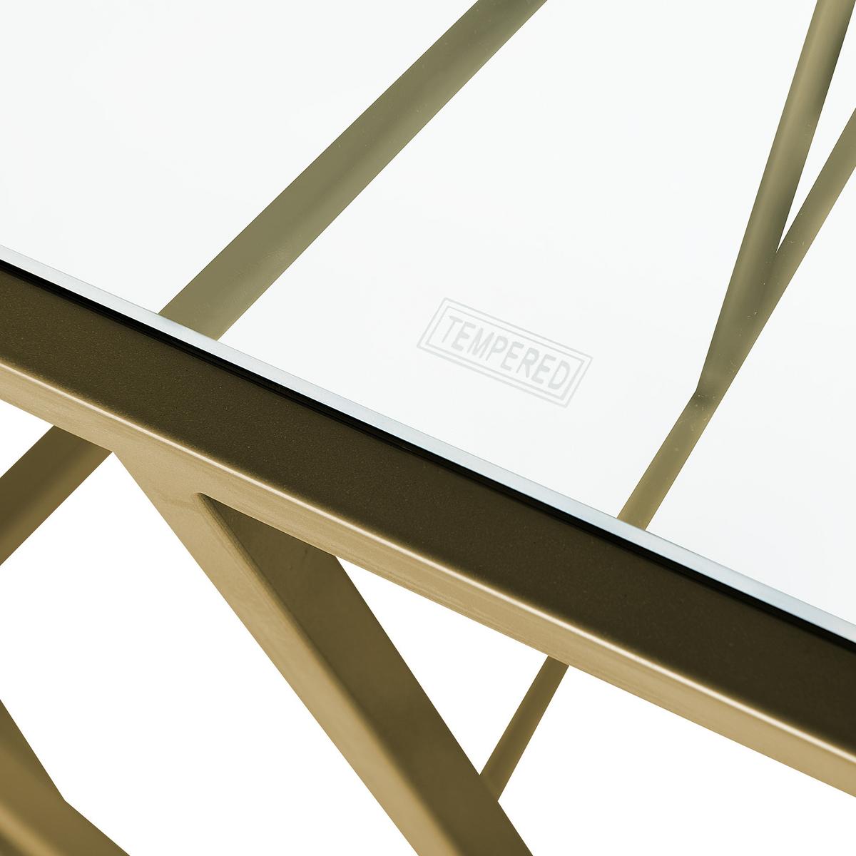 KONSOLENTISCH Glas gold Orland - Transparent/Goldfarben, Glas (40/100/85cm) - Beliani