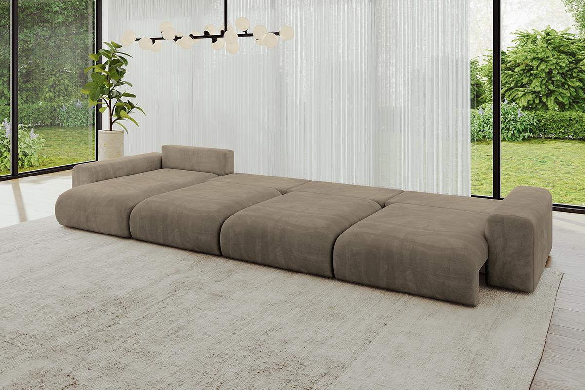 WOHNLANDSCHAFT mit Schlaffunktion ESKAR-U2-464x176x72cm Braun - Braun, Holzwerkstoff/Kunststoff (176/72/464cm) - ALTDECOR