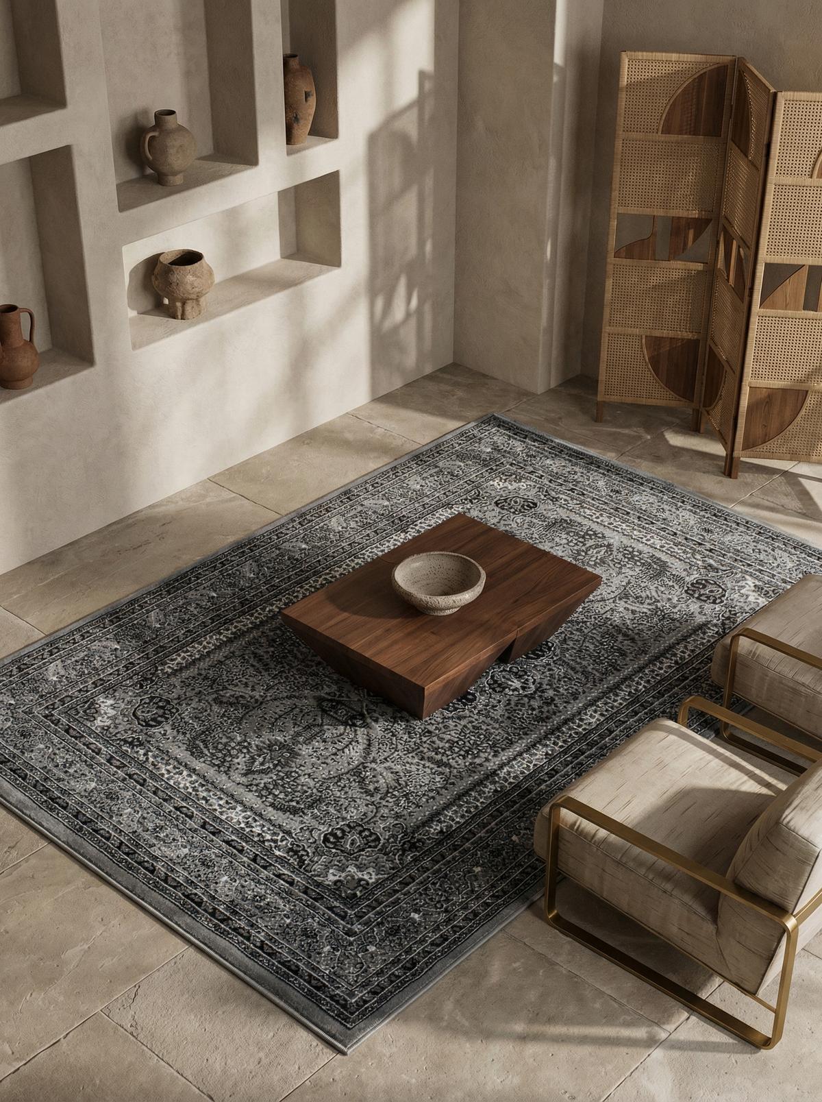 TEPPICH Kurzflor TANNHEIM in Grau, orientalisch, 200 x 290 cm - Grau, Textil (290/200cm) - KADIMA DESIGN